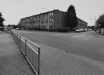 Nos. 709-727 Dumbarton Road and 9-33 French Street. View from NW