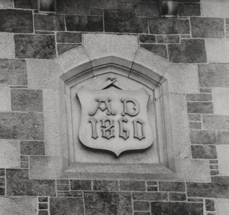 Detail of date plaque.