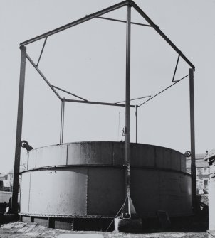 View of gasholder with plain hoisting posts.