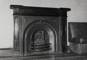 Carstairs House, interior.
Detail of fireplace in North central lobby, ground floor.