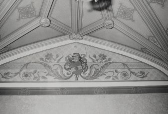 Carstairs House, interior.
View of wall decoration in North lobby, ground floor.