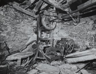 Interior.
View of crusher and belt drive on first floor.