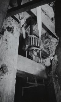 Interior.
Detail of stone nut and adjusting mechanism on ground floor.