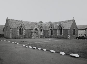 View from South-East showing church hall.