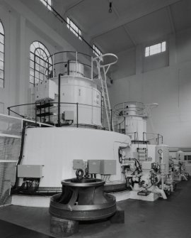 Interior. View of the two turbines from WNW