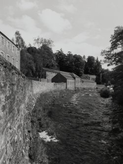 View from N showing Dye Works in the context of the River Clyde