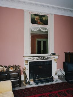 Interior, detail of Jansen designed drawing room fireplace