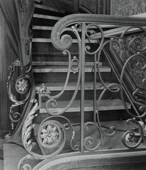 Interior, detail of Jansen designed staircase balustrade