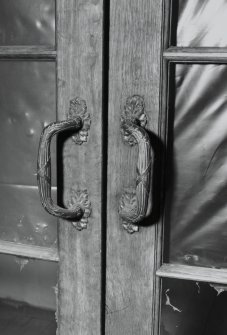 Interior, detail of drawing room door handles