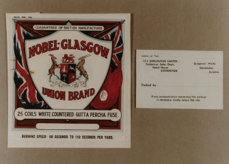Details of labels for Nobel - Glasgow Union Brand Safety Fuse.