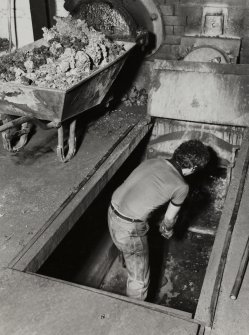 Interior.
Detail of pit in retort house.