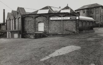 View from NE of single-storeyed sheds at NE end of works, photographed 23 April 1992