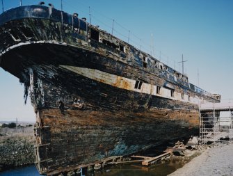 View of starboard side of ship from S