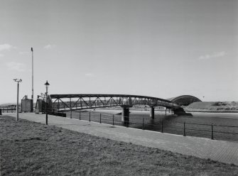 General view of bridge from SE, with 'The Big Idea' visible in the background