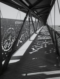 View from SE along E side of deck of bridge