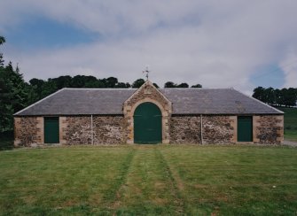 View of steading from South showing the main front with central cart entrance