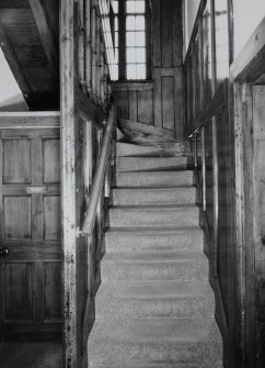 Interior. View of stair from E