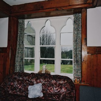 Interior. Ground floor Common room Detail of mullioned gothic window