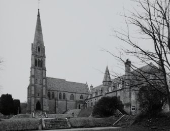 General view from SW showing cathedral and S college