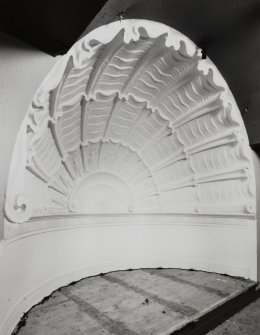 Interior.
Detail of plaster shell backdrop to stage on second floor.