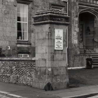 Detail of main entrance in N wing.