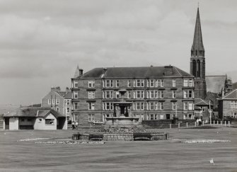 View from SSE with putting green and fountain in foreground