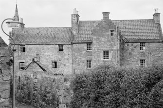 Rear view of buildings in Brunton Street, Falkland.