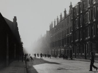 Glasgow, General street scene.
General view of a street with children playing.