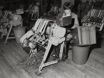 368 Alexandra Parade, WD & HO Wills Tobacco Factory, interior
View of stem booking machine for leaf tobacco, secondary production area, cigars, first floor