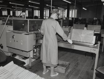 368 Alexandra Parade, WD & HO Wills Tobacco Factory, interior
View of cigar-pressing machine, secondary production area, cigars, first floor