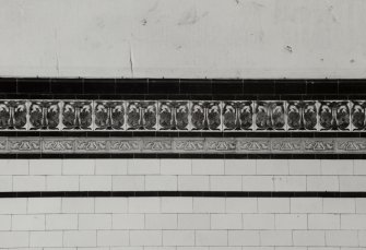 Glasgow, 468 Ballater Street, St Mungo's Halls, interior.
View of South-West wall showing internal tiling from recently demolished section of halls to South-West, ground floor.