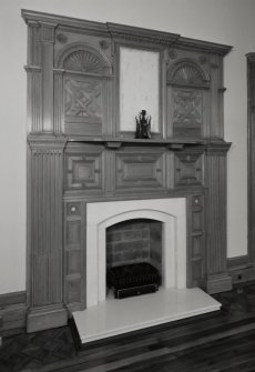 Drawing Room Detail of fireplace with blank central panel for a picture.