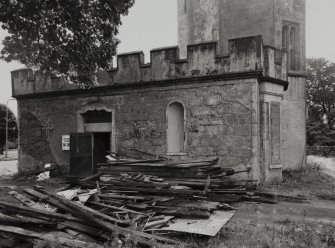 Glasgow, Broomfield Road, Balgray Tower.
View from North of lower portion.
