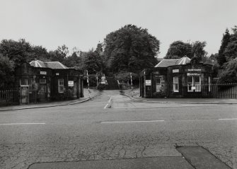 View of lodges and gates from Bilsland Drive