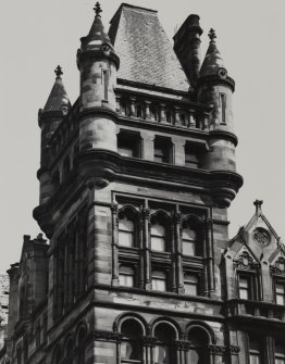 Glasgow, 64 Bothwell Street, Christian Institute.
Detail of South-West corner tower.