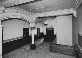 Glasgow, 70 Bothwell Street, Christian Institute, interior.
View of landing from North-East, first floor.