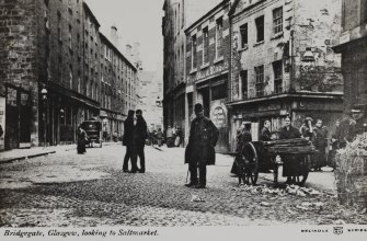 Bridgegate
Modern copy of historic postcard showing general view
Original titled: 'Bridgegate, Glasgow, looking to Saltmarket.  Reliable Series'