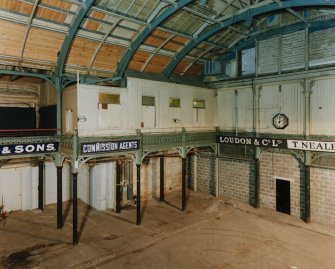 Glasgow, 60-106 Candleriggs, City Hall and Bazaar, interior.
View of South-West wooden gallery from North-East.