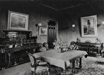 Glasgow, Cambuslang, Cairns House, interior.
View of dining room.