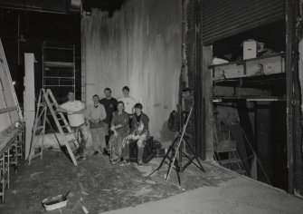 View of backstage area with "stage crew"