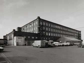 Glasgow, 121 Carstairs Street, Cotton Spinning Mills.
General view from SE of S and E sides of mill.