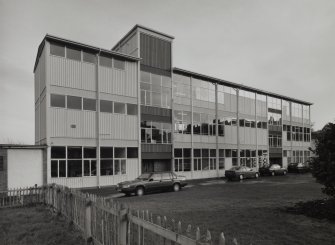 View of main 3 storey classroom block from West Northwest