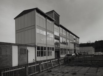 View of main 3 storey classroom block from North Northwest