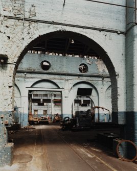 Glasgow, Cook Street, Eglinton Engine Works, interior.
General view across machine shops from South.