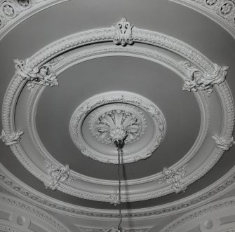 Glasgow, 4 Clairemont Gardens, Buchanan Bridge Club, interior.
Detail of ceiling, outer hall, ground floor.