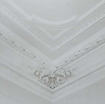 Glasgow, 4 Clairemont Gardens, Buchanan Bridge Club, interior.
Detail of plasterwork, South room, ground floor.