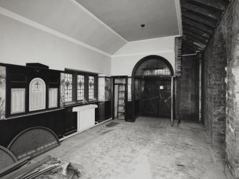 Glasgow, 69 Dixon Road, New Bridgegate Church, interior.
General view from West of entrance hall to Church.

