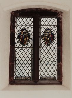 Glasgow, 69 Dixon Road, New Bridgegate Church, interior.
View of stained glass window in North wall of Church.