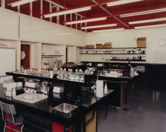 Interior.
View of dermatology research lab, ground floor.