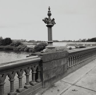 View of typical lamp and portion of parapet from SE